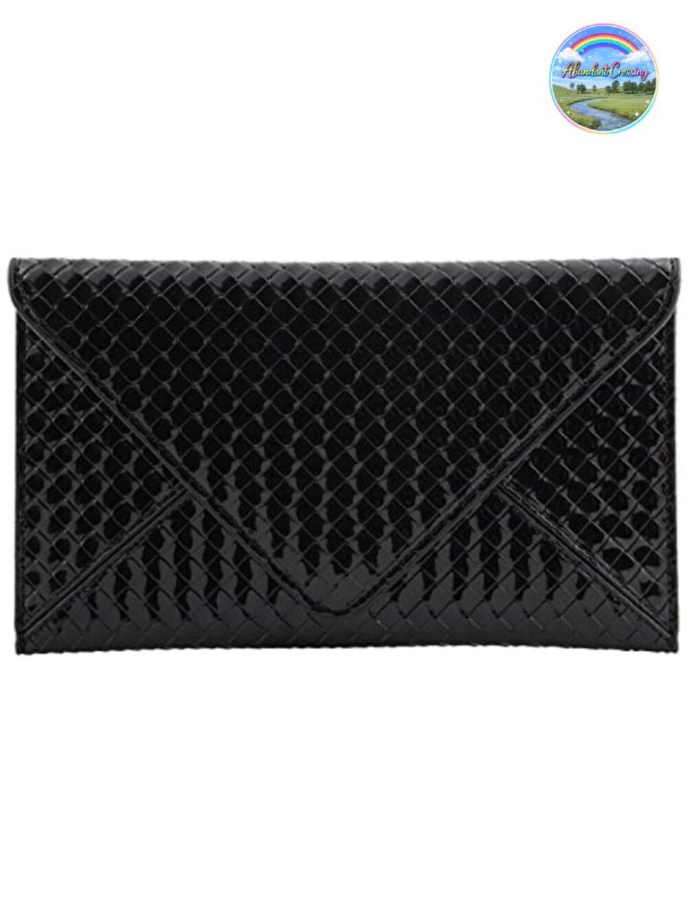 Faux Patent Leather Glossy Envelope Clutch Evening Bag